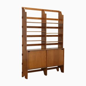 F54 Two-Bay Stained Wood Bookcase from McSelvini, Italy, 1960s