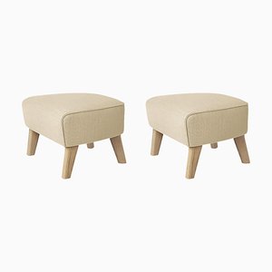 Sand and Natural Oak Sahco Zero Footstool from By Lassen, Set of 2
