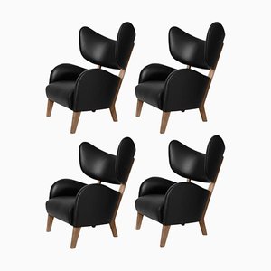 Black Leather Smoked Oak My Own Chair Lounge Chairs from By Lassen, Set of 4