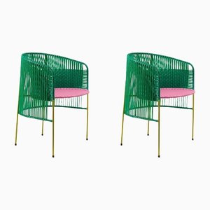 Green Caribe Dining Chair by Sebastian Herkner, Set of 2