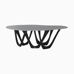 Schwarzbrauner skulpturaler G-Table Konsolentisch aus Stahl von Zieta