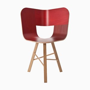 Red Wood 3 Legs Tria Chair by Colé Italia