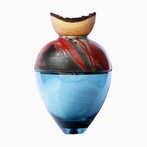 Blue and Red Butterfly Stacking Vessel by Pia Wüstenberg