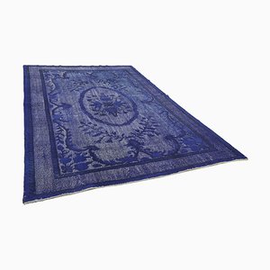 Blau Eingefärbter Vintage Vintage Teppich