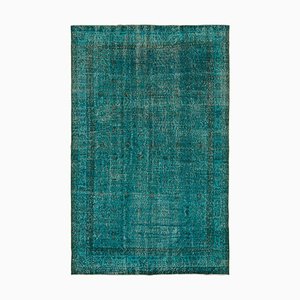 Vintage Turquoise Over Dyed Rug