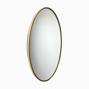 Large Oval Mirror in Brass
