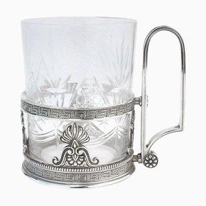 Vintage Silber Untersetzer mit Faberge Glas