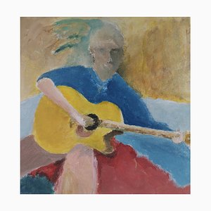 Seated Boy with Guitar, 2020, Acrylic on Canvas