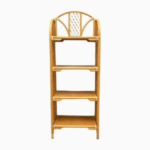 Mid-Century Bamboo & Bookcase with Shelves