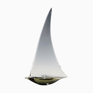 Glasskulptur eines Segelboots von Livio Seguso, 1970er