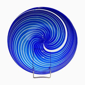 Grande Assiette en Verre Filigrane par Tarmo Maaronen pour Bianco Blu