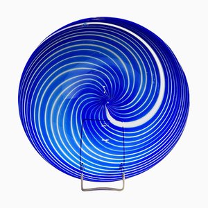 Large Filigree Glass Plate by Tarmo Maaronen for Bianco Blu