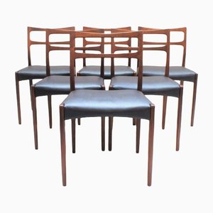 Skandinavische Vintage Rio Palisander Stühle von Harry Ostergaard, 6er Set