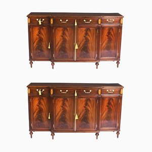 Vintage Flame Mahogany Sideboards by William Tillman, Set of 2