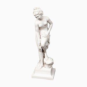 Escultura de dama clásica vintage de mármol