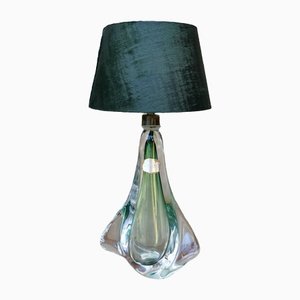 Vintage Tischlampe aus Kristallglas von Val Saint Lambert, 1950