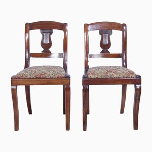 19th-Century Italian Walnut Chairs, Set of 2