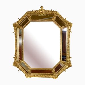 Spiegel mit Rahmen aus vergoldetem Holz, 19. Jh