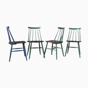 Mid-Century Fanett Stühle aus Teak von Ilmari Tapiovaara für Asko, 4er Set
