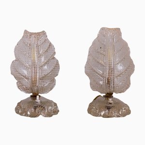 Art Déco Table Lamps in Murano Glass by Ercole Barovier for Barovier & Toso, 1930s, Set of 2