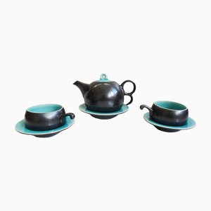 Mid-Century Ceramic Tee Service for 2, Set of 6