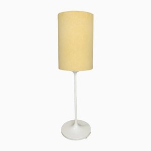 Lampada da terra con base a tulipano beige, anni '70