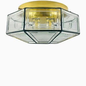Large Mid-Century German Octagonal Flush Mount or Ceiling Lamp from Limburg, Germany, 1960s