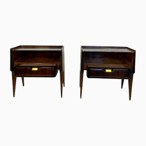 Italian Bedside Tables in Rosewood, 1960s, Set of 2