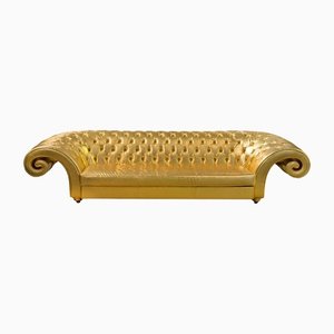 Italienisches goldenes Versailles Sofa mit Kunstfellbezug von VGnewtrend
