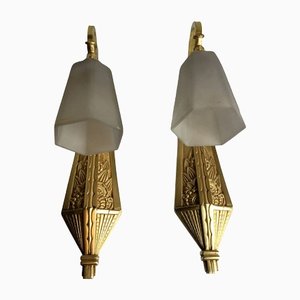French Art Deco Wall Lamps, 1920, Set of 2