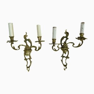 Mid-Century Rococo Wall Lamps, Set of 2
