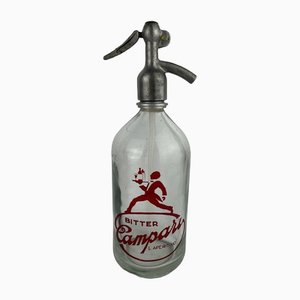Botella Seltzer italiana de amargo Campari Laperitivo, años 50