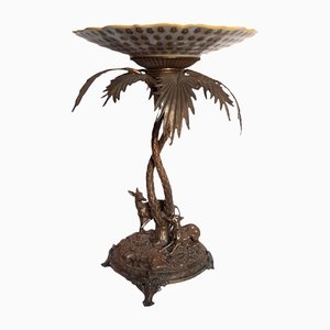 Palmen Servierstück aus Bronze