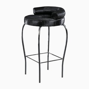 Italian MARILEN Stool in Black Eco-Leather from VGnewtrend