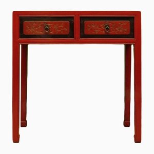 Antique Chinese Red Lacquered Console Table