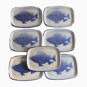 Saint Clément Fish Plates, Set of 7