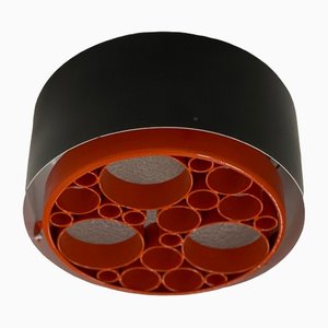 Lámpara de techo Alliance pequeña con anillos naranjas de Raak, años 70