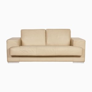 Cream Leather 3400 2-Seat Sofa by Rolf Benz