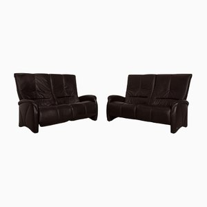 Dark Brown Leather Model 4581 2-Seat Sofas from Himolla, Set of 2