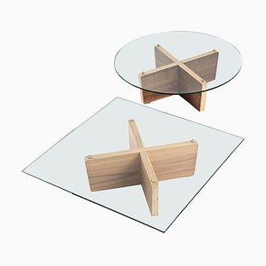 Tavolini T01 quadrati e rotondi di Colé Italia, set di 2