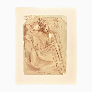 After Salvador Dalì, Dantes Repetance, Original Woodcut Print, 1963