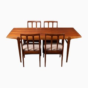Vintage Plank Top Surfboard Dining Table & Chairs by John Herbert for Younger, 1960s, Set of 5