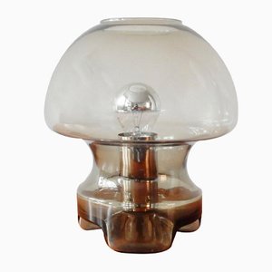 Vintage Rauchglas Tischlampe