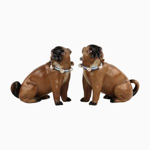 Pug Figures from Conta & Boehme, 19th Century, Set of 2