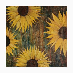 Shelly Cook, Rostige Sonnenblumen, 2021, Acryl