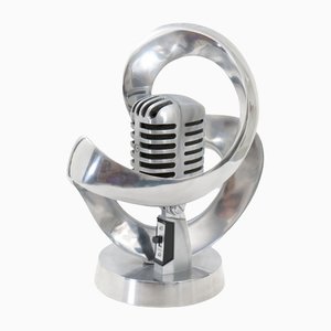 Vintage Music Microphone Statue