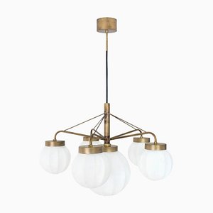 Raw Brass Klyfta 6L Ceiling Lamp by Johan Carpner for Konsthantverk