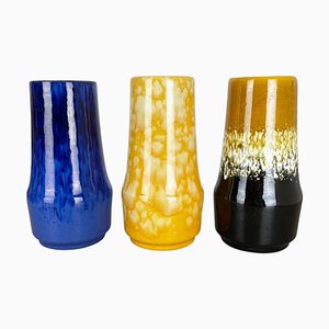 Pottery Fat Lava Supercolor Vases from Scheurich, Germany, 1970s, Set of 3