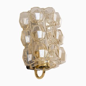 Large Amber Bubble Glass Sconce by Helena Tynell for Limburg, Germany