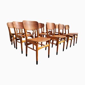 Mid-Century Modern Danish Chairs in Teak and Beech, Set of 16